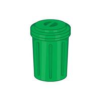 Trash can icon, cartoon style vector