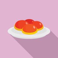 Sweet jewish bakery on plate icon, flat style vector