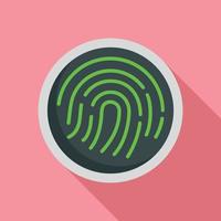Fingerprint icon, flat style vector
