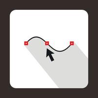 Drawing the curve icon, flat style vector