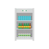 Drinks refrigerator icon, flat style vector