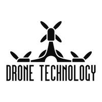 Drone tech logo, simple style vector