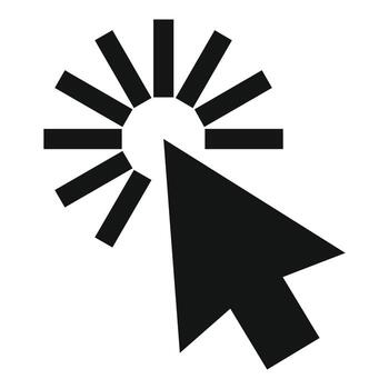 Cursor interface icon, simple black style vector