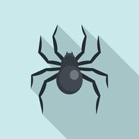 Black widow spider icon, flat style vector