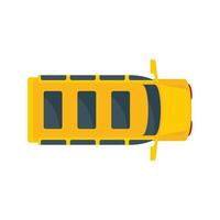 Top view school mini bus icon, flat style vector