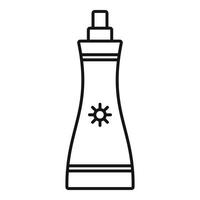 Sunscreen spray icon, outline style vector