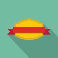 Badge banner icon, flat style vector