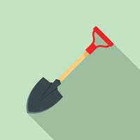 Farm shovel icon, flat style vector