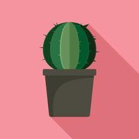 icono de maceta de cactus sphera, estilo plano vector