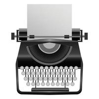 Retro typewriter mockup, realistic style vector