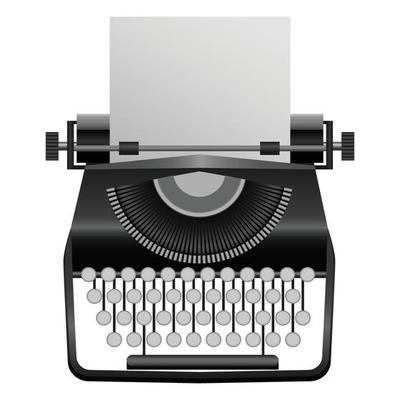 Retro typewriter mockup, realistic style