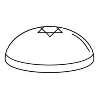 Kippah icon, outline style vector