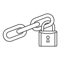 Secured lock icon, outline style vector