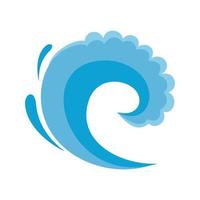 icono de surf de agua de onda, estilo plano vector