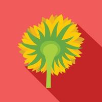 Turning sunflower icon, flat style vector