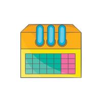 Calendar icon, cartoon style vector