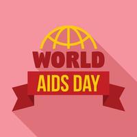 Global aids day logo set, flat style vector