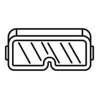 Vr game goggles icon, outline style vector