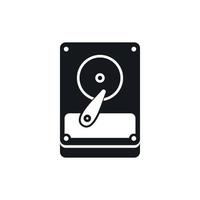 icono de disco duro, estilo simple vector