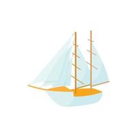 icono de barco, estilo de dibujos animados vector