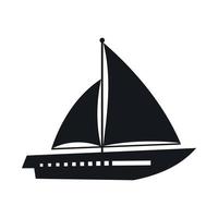 Sailing yacht icon, simple style vector