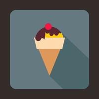 icono de helado, estilo plano vector