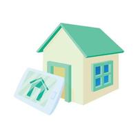 Smart home icon, cartoon style vector