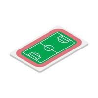 Soccer field icon, isometric 3d style vector