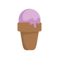 icono de helado de verano, estilo plano vector