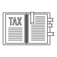 Book tax icon, outline style vector