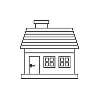 Cottage icon in outline style vector