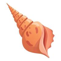 Long shell icon, cartoon style vector