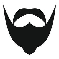 Big mustache and beard icon, simple style. vector
