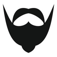 icono de bigote y barba grande, estilo simple. vector