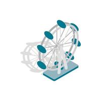 Ferris wheel icon, isometric 3d style vector