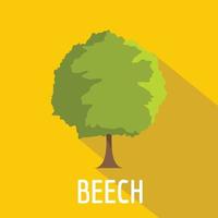 Beech tree icon, flat style vector