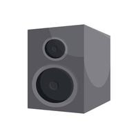 Black sound speaker icon, cartoon style vector