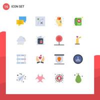 16 Universal Flat Colors Set for Web and Mobile Applications canada cloud brainstorming writing heart Editable Pack of Creative Vector Design Elements