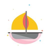 Beach Boat Ship Abstract Flat Color Icon Template vector