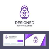 Creative Business Card and Logo template Dolphin Mother Love Heart Vector Illustration