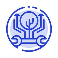 Development Engineering Growth Hack Hacking Blue Dotted Line Line Icon vector