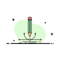 illustration design pen graphic draw Flat Color Icon Vector