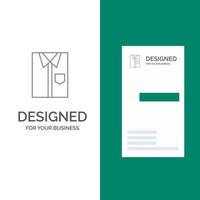 Shirt Cloth Clothing Dress Fashion Formal Wear Grey Logo Design and Business Card Template vector