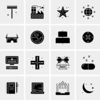 16 iconos de negocios universales vector ilustración de icono creativo para usar en proyectos relacionados con la web y dispositivos móviles