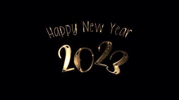 Happy New Year 2023 golden star flickering text video