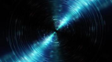 Abstract loop blue circle radial ring shine vortex tunnel video