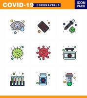 conjunto de iconos de prevención de coronavirus 25 bacterias azules sars cuentagotas mers gripe coronavirus viral 2019nov elementos de diseño de vectores de enfermedades