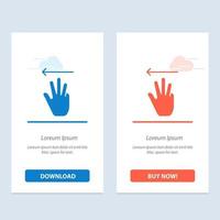 Hand Hand Cursor Up Left  Blue and Red Download and Buy Now web Widget Card Template vector