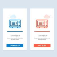Electric Home Machine Oven  Blue and Red Download and Buy Now web Widget Card Template vector