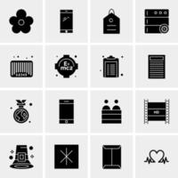 16 iconos de negocios universales vector ilustración de icono creativo para usar en proyectos relacionados con la web y dispositivos móviles